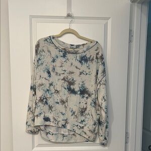 NWOT White Birch Blue and Brown Tie-Dye Sweatshirt